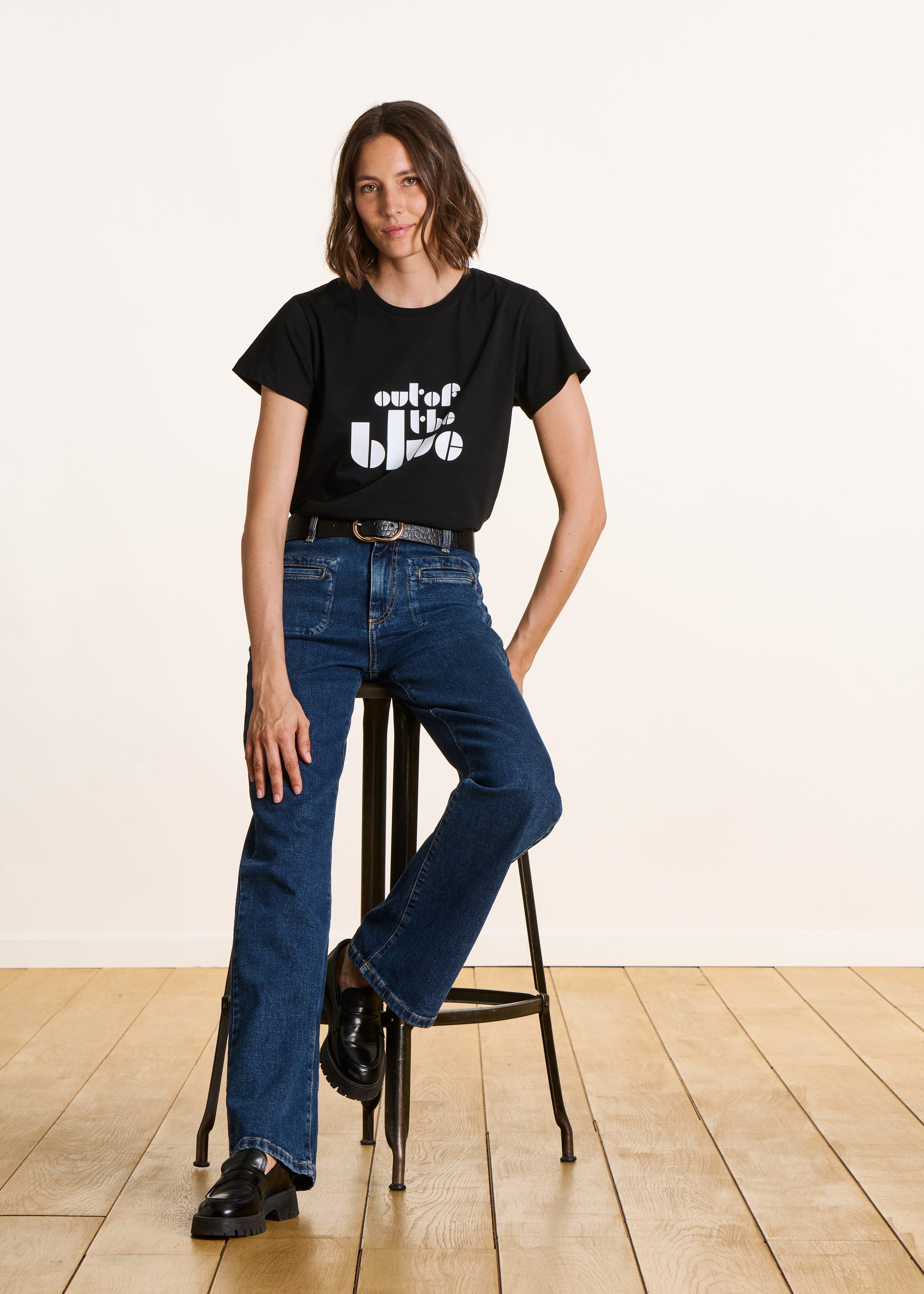 T-shirt ample à message en coton biologique manches courtes