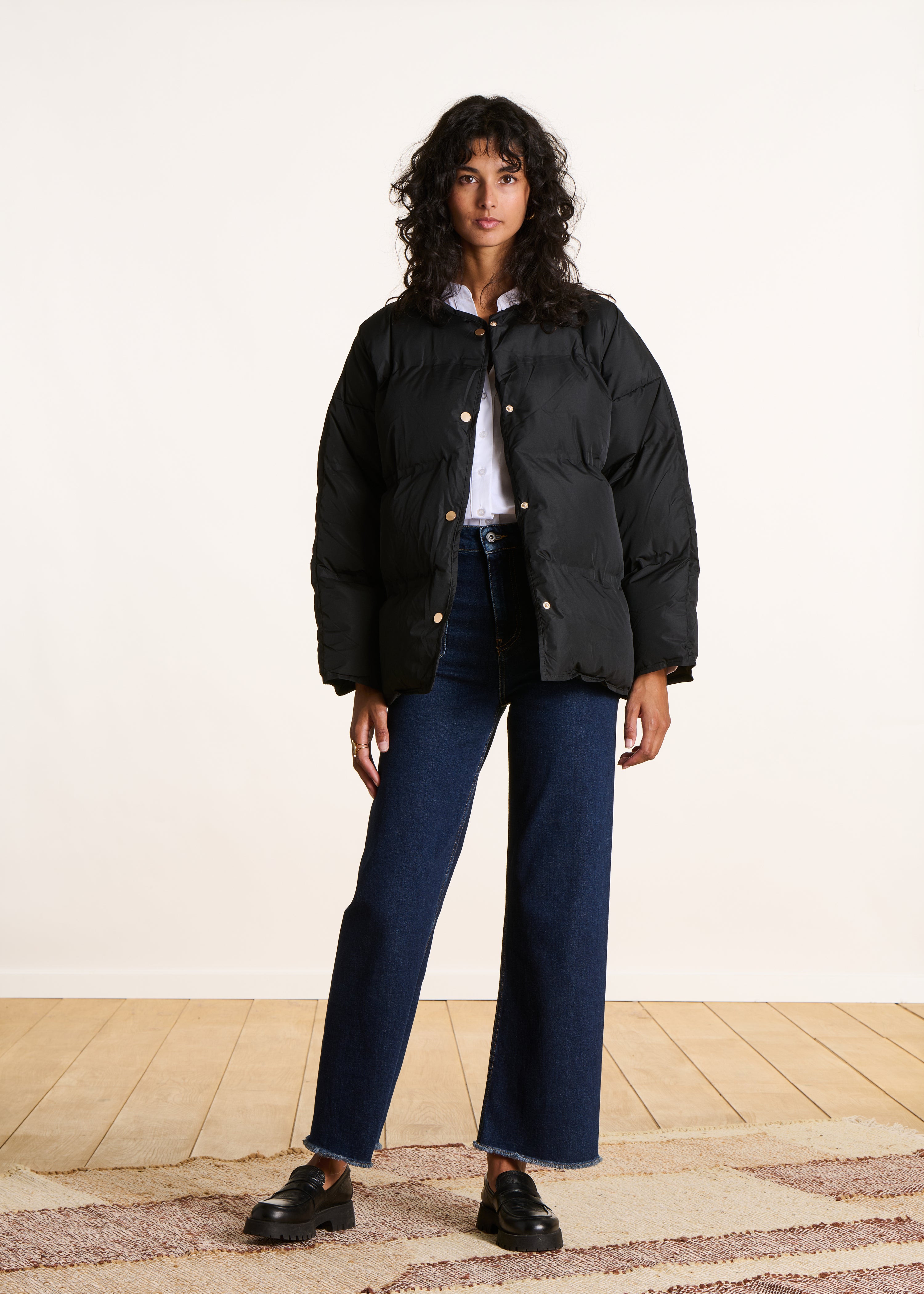 Doudoune matelassée courte noire