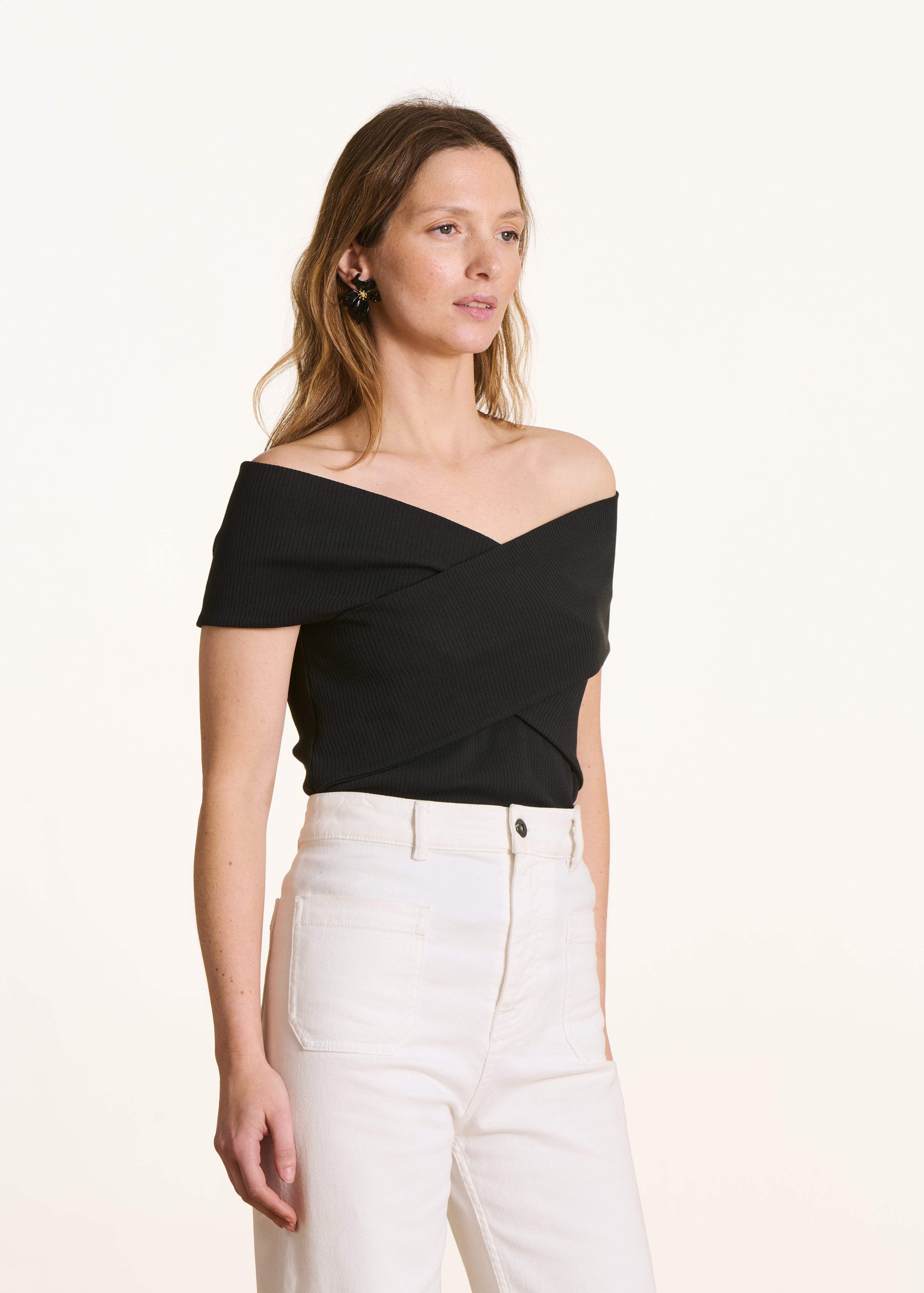 T-shirt croisé manches courtes