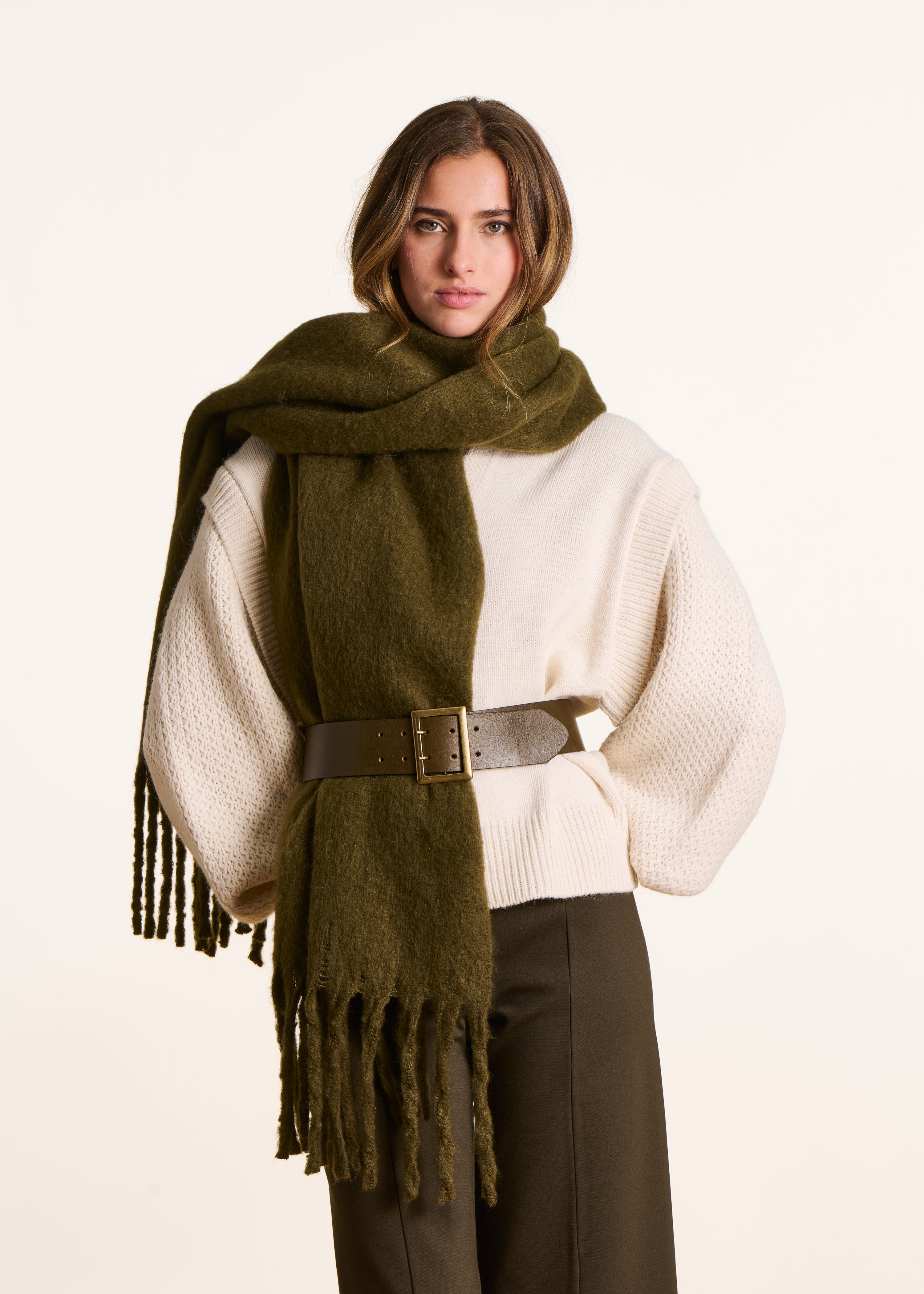 Étole unie à franges