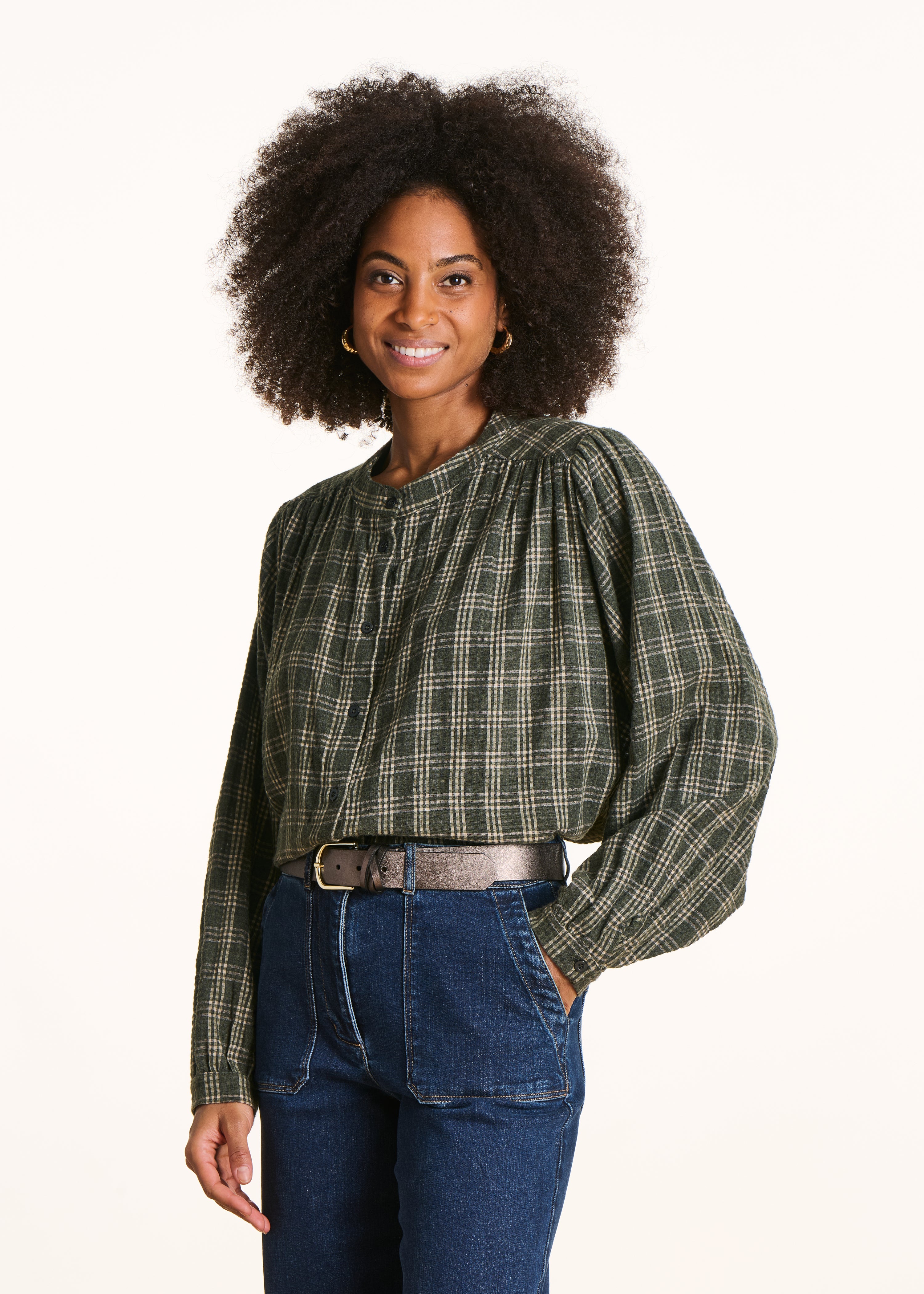 Chemise ample à carreaux