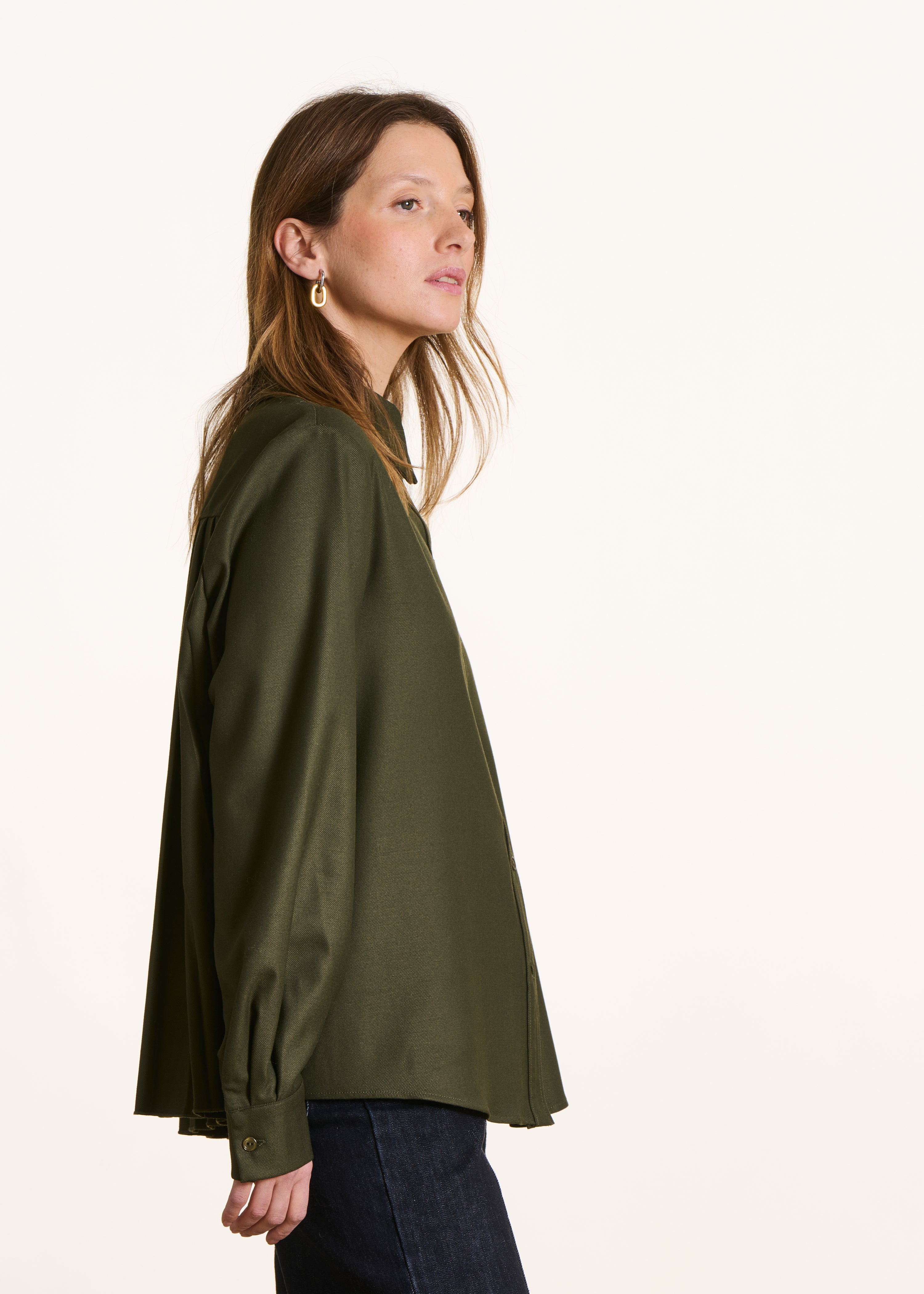 Chemise en flanelle dos plissé