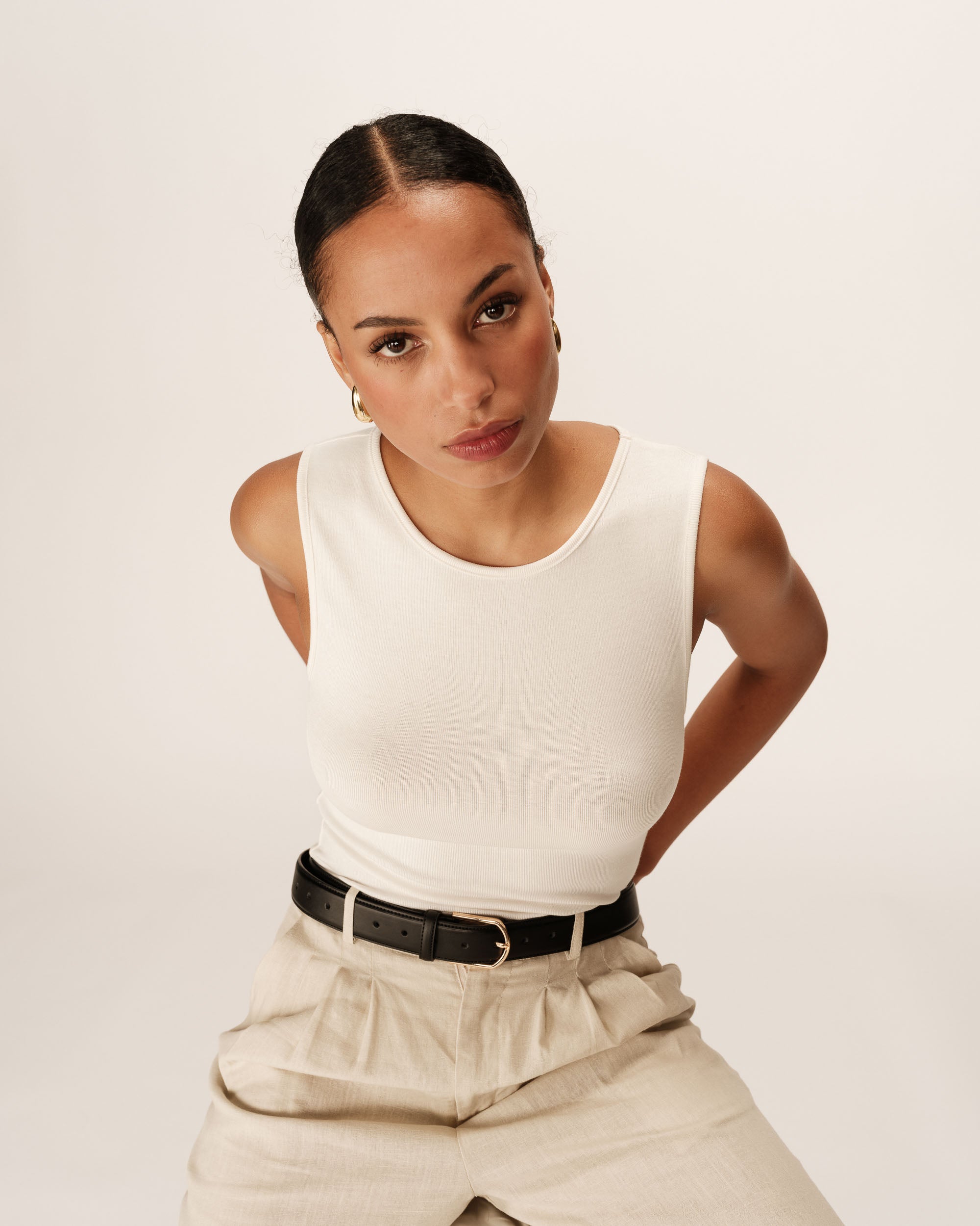 Debardeur ajusté ecru Paulin