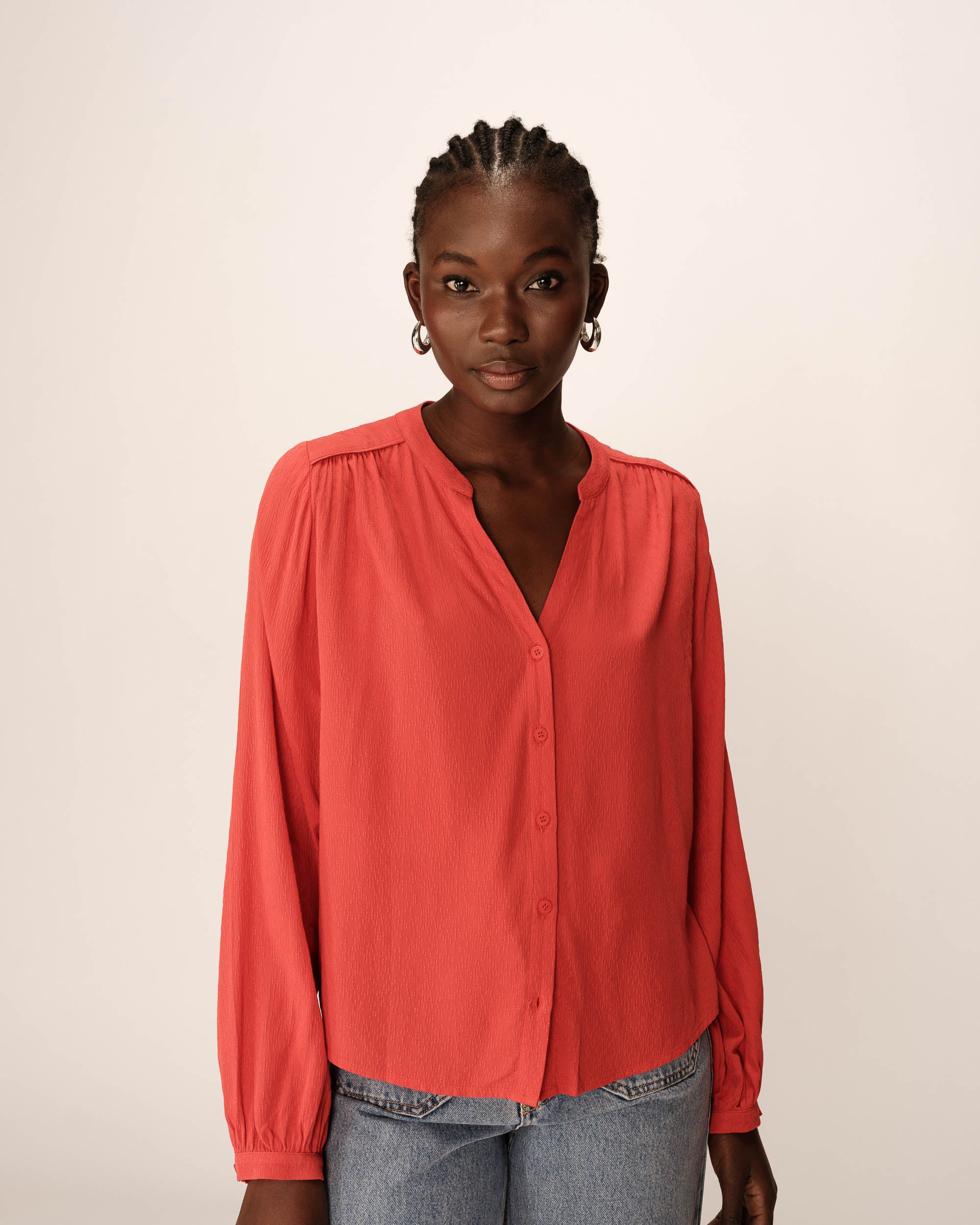 Blouse fluide terracotta Perrone