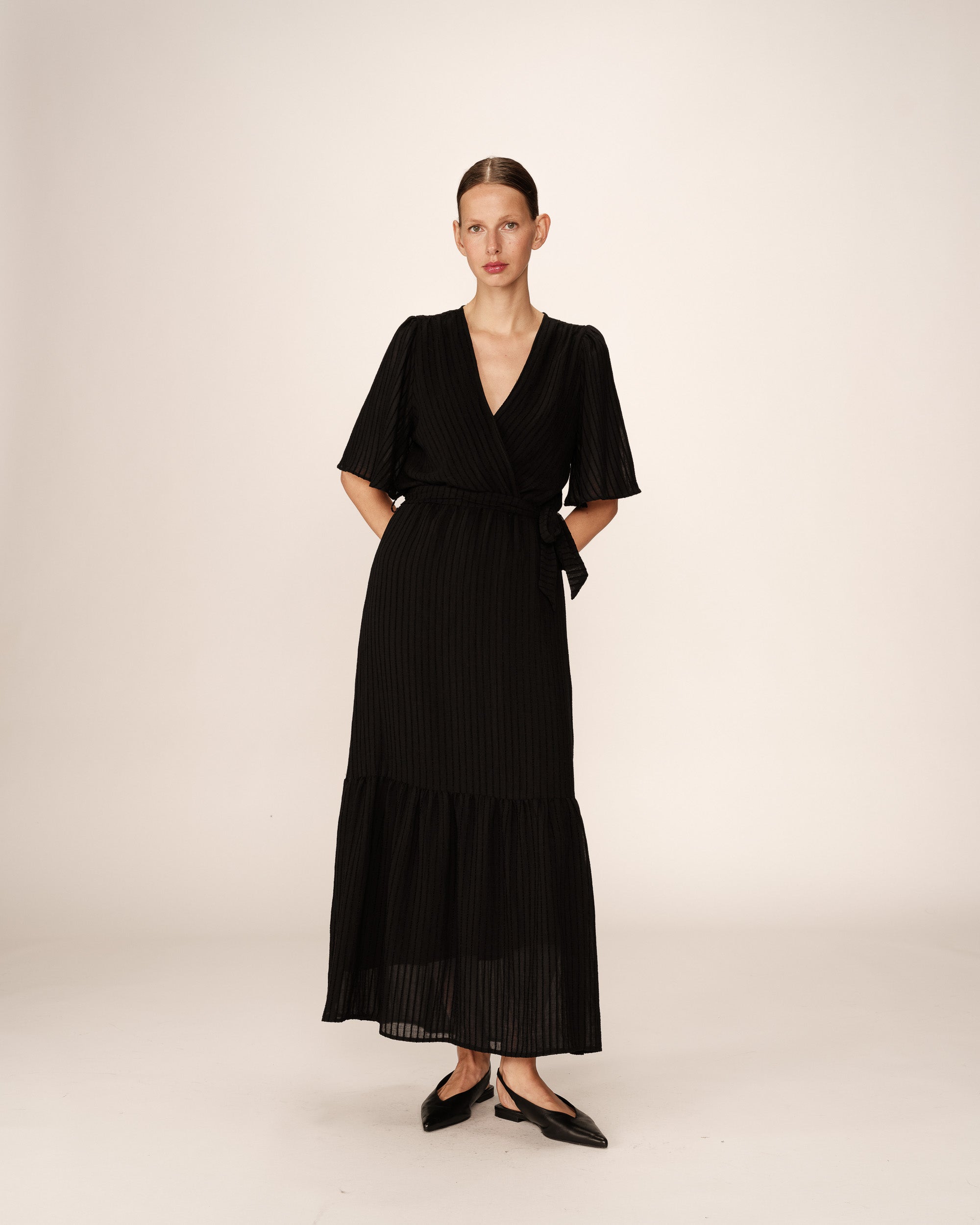 Robe longue trapÃƒÂ¨ze noir Perse