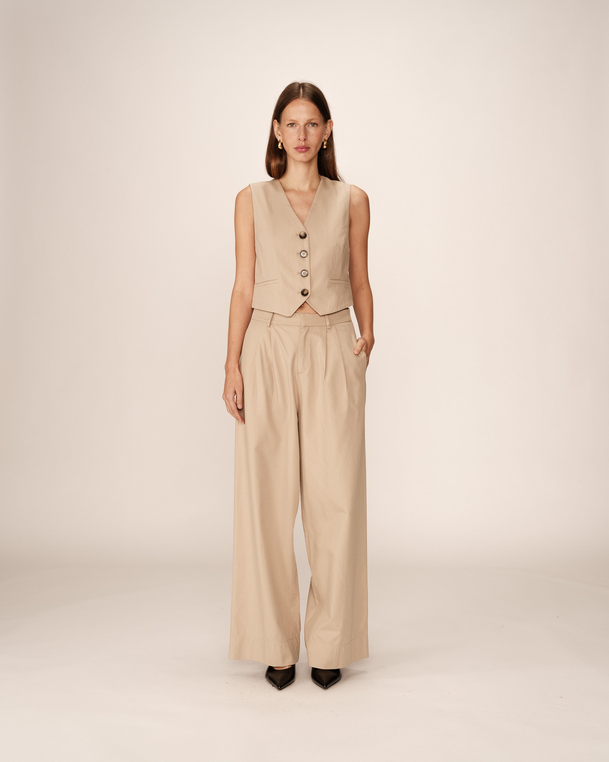 Pantalon de tailleur beige Peter