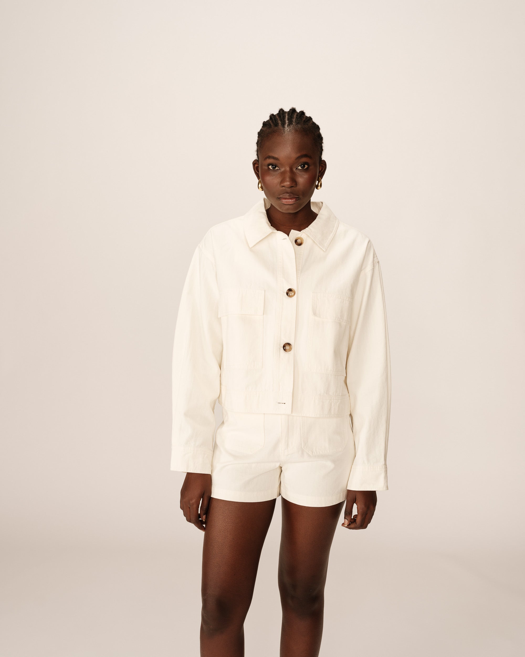 Veste style utilitaire ecru Polette