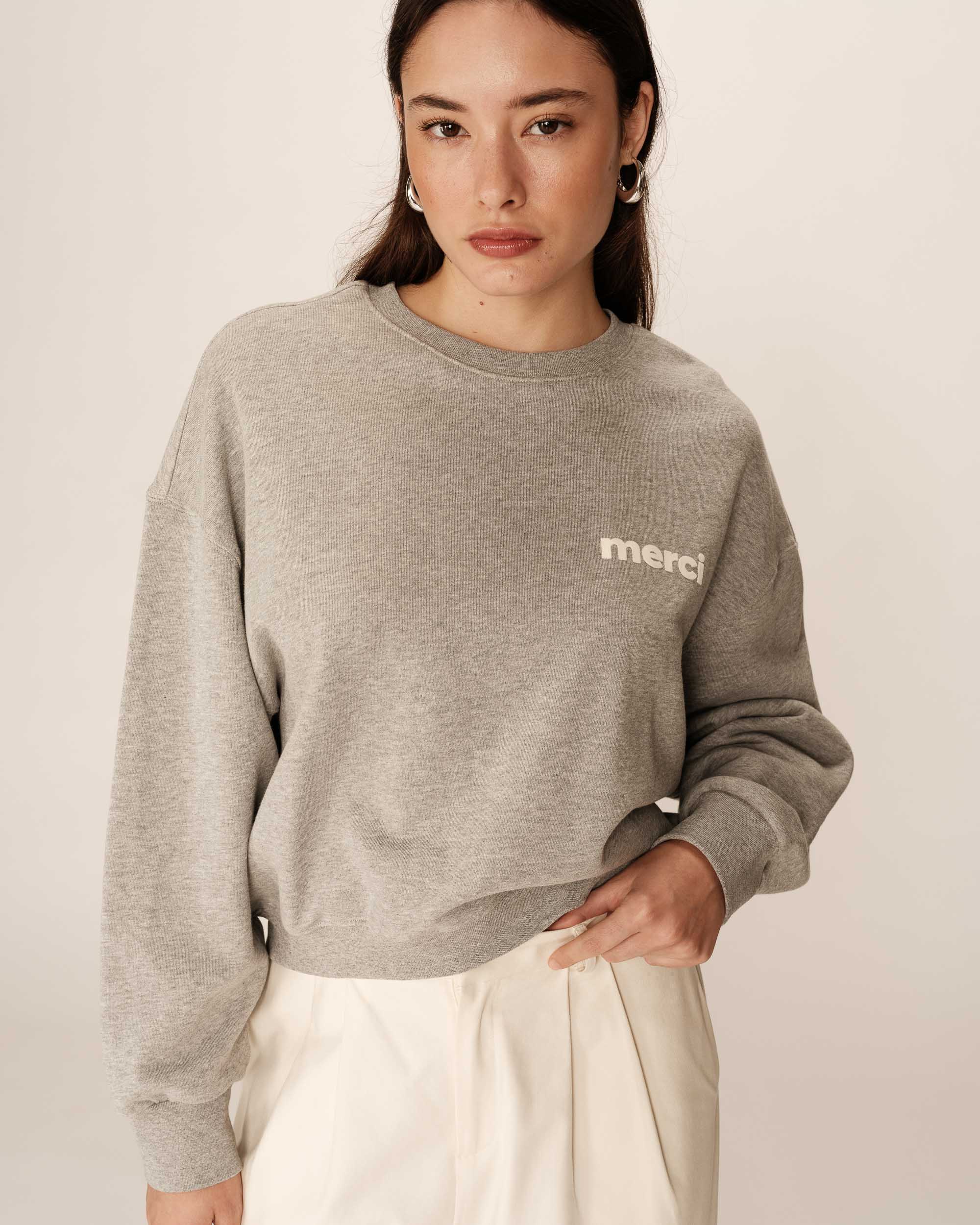 Sweat court oversize gris Positive