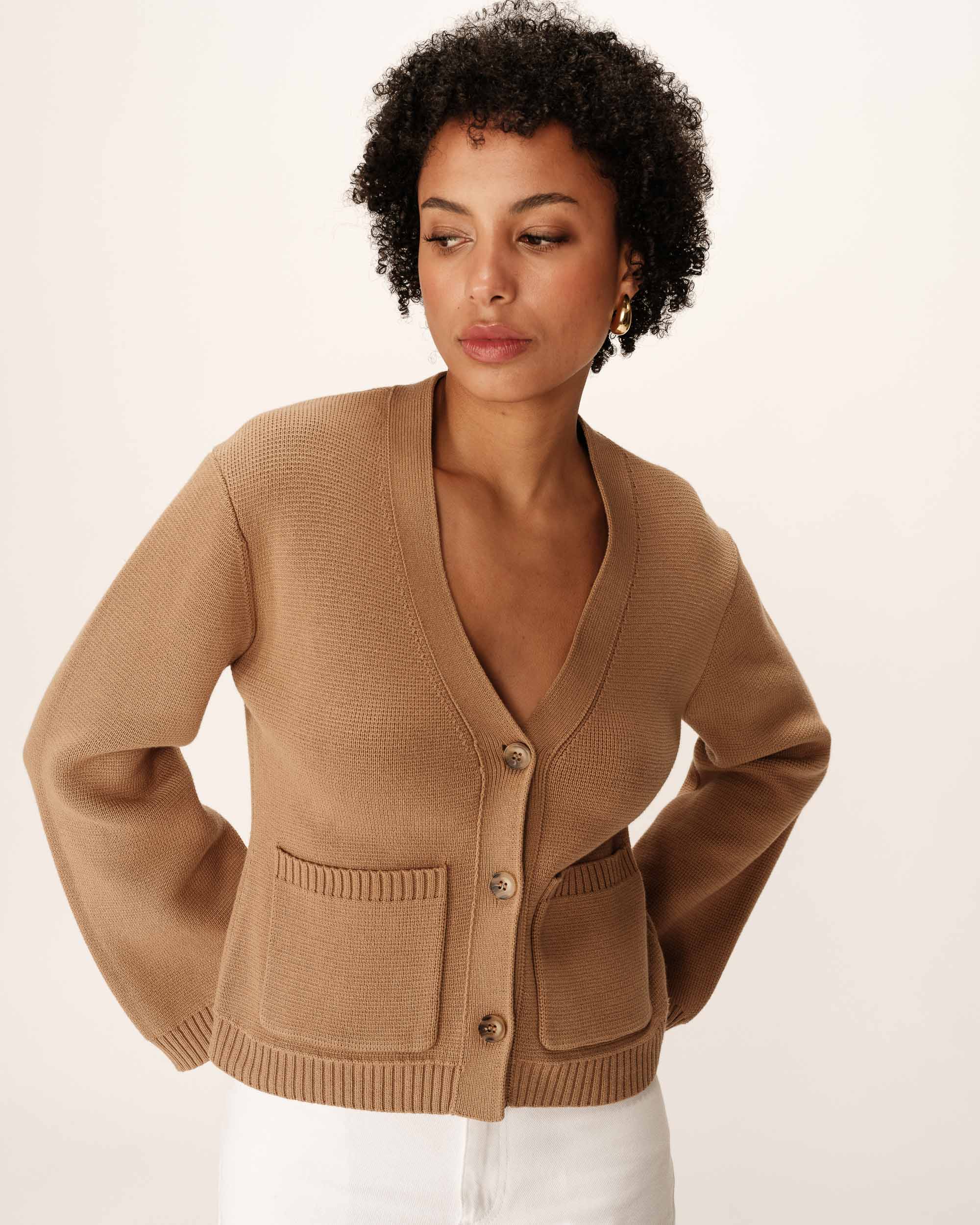 Cardigan en maille camel Paolino