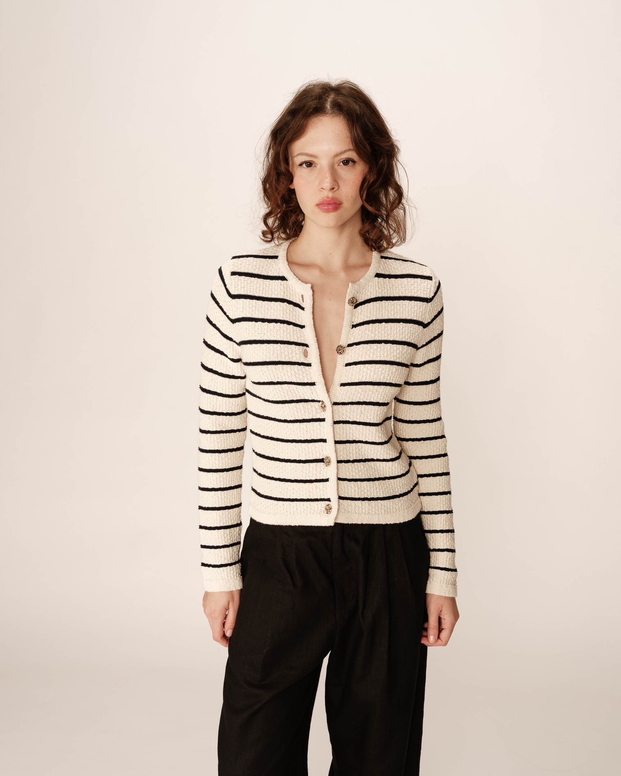 Cardigan en maille beige Paca