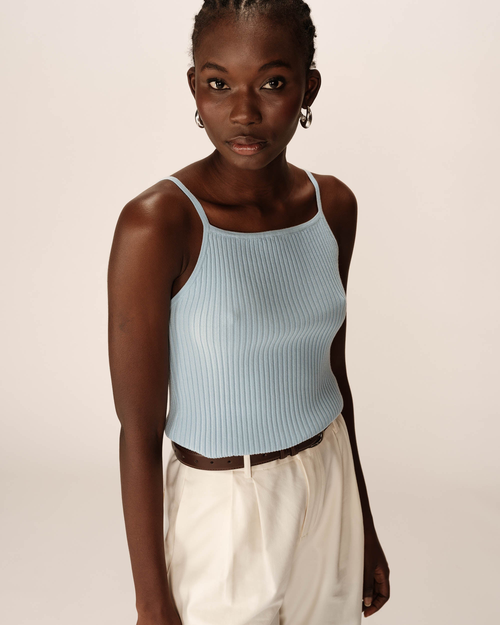 Top ajusté en maille ciel Pablo