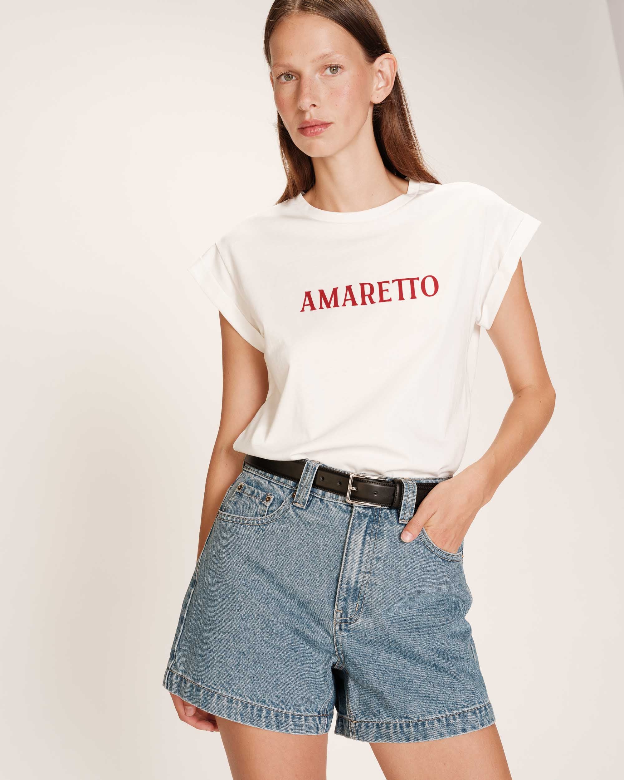 T-shirt droit a message rouge Ricardo