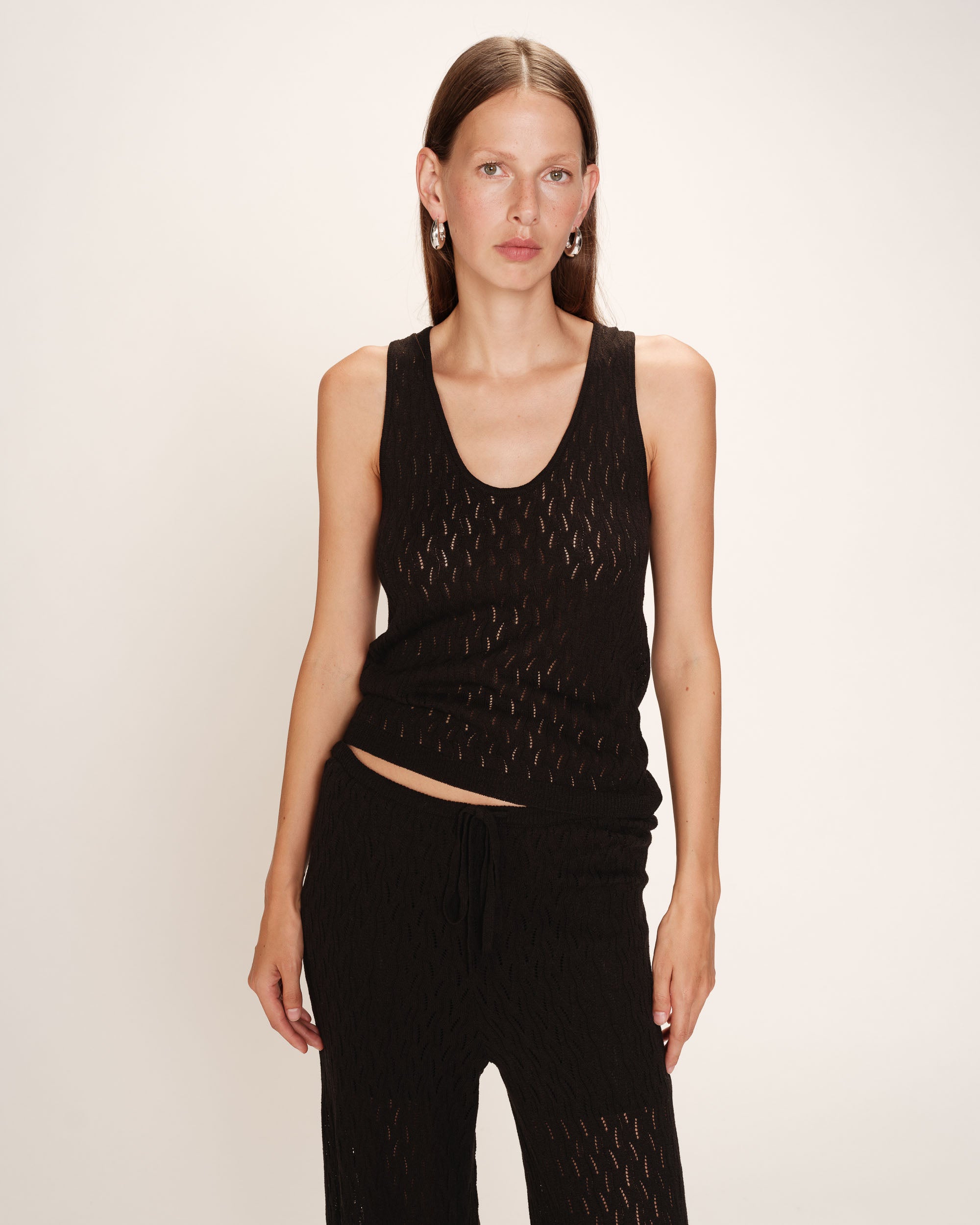 Top maille ajoure noir Rarely