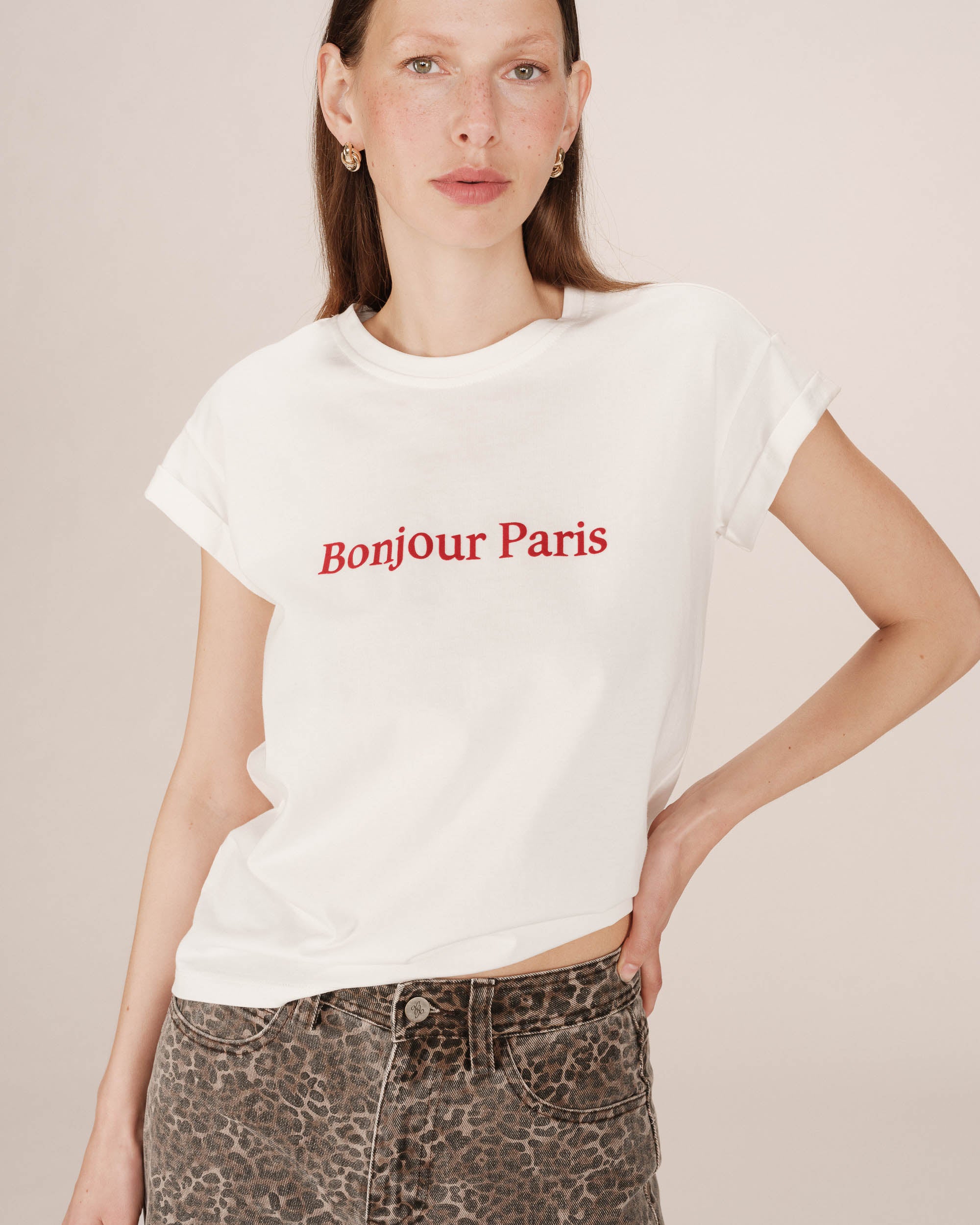 T-shirt a message ivoire Sorentino