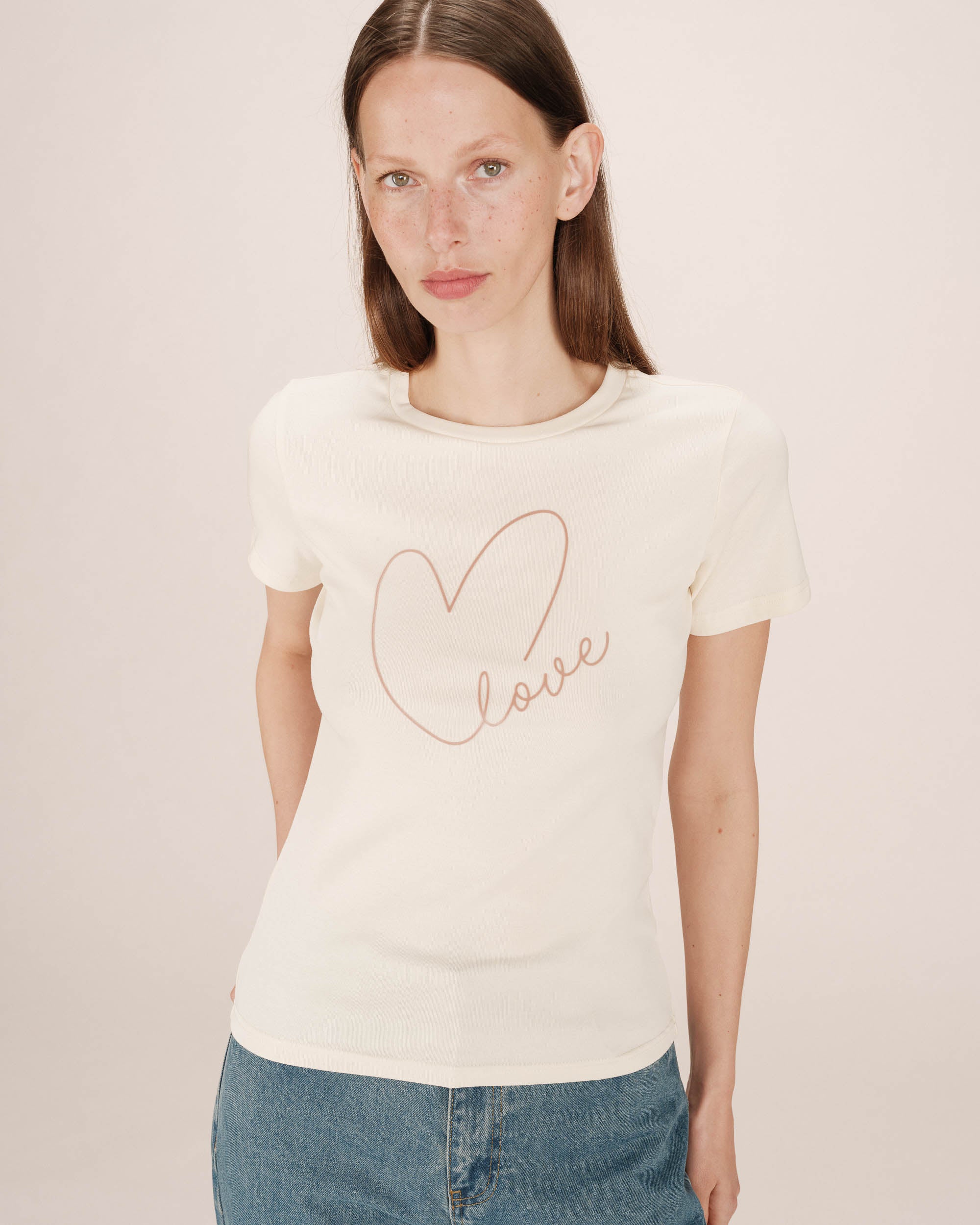 T-shirt a message ecru Sixte