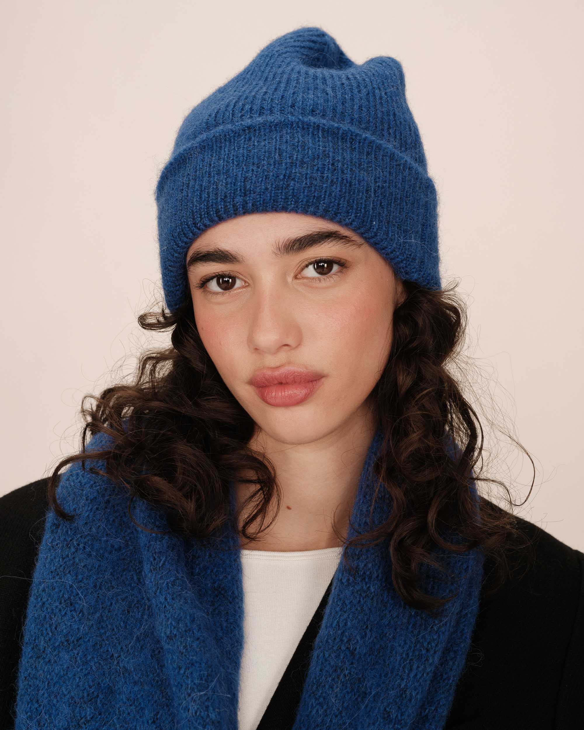 Bonnet en laine bleu cobalt Sagittaire