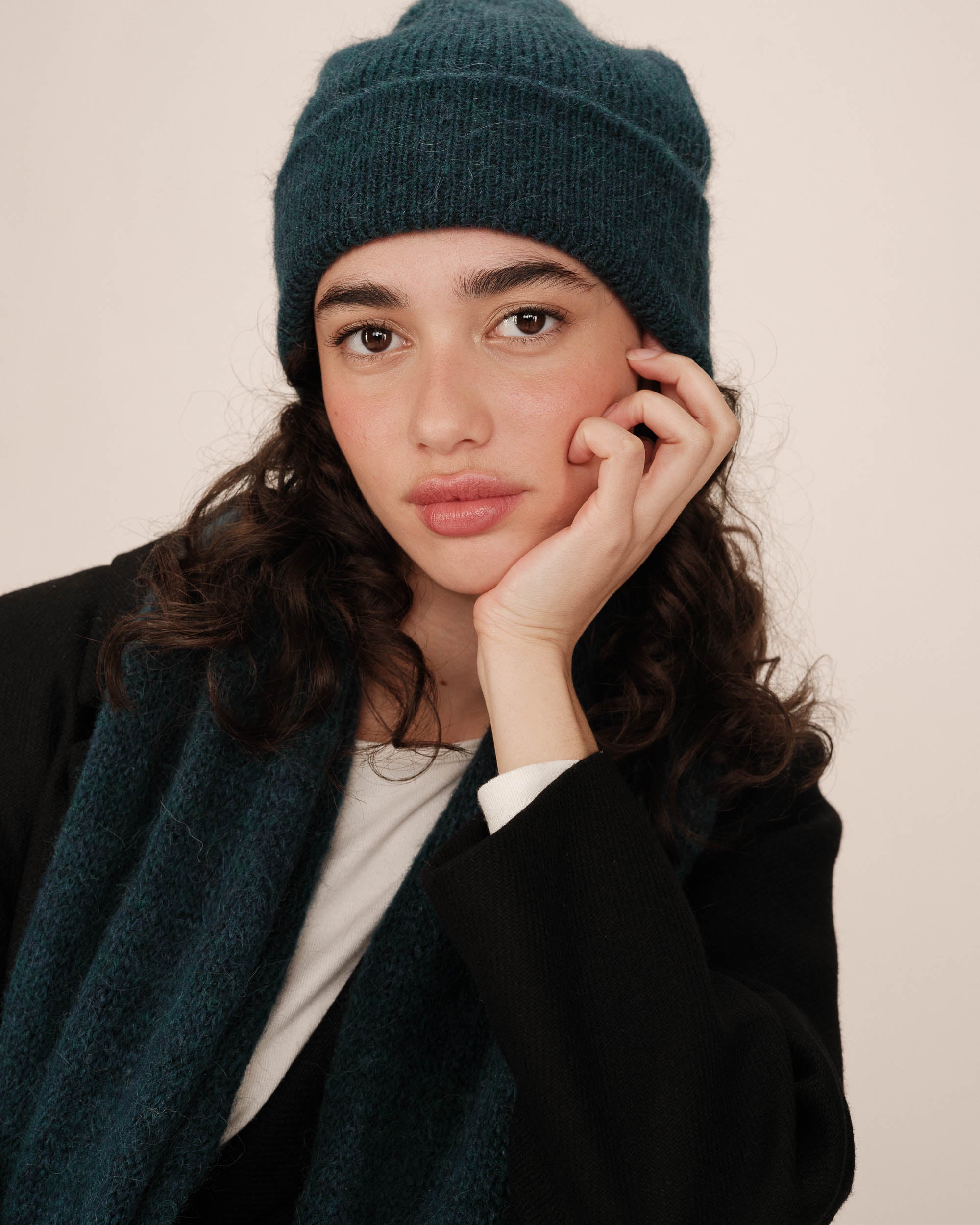 Bonnet en laine emeraude Sagittaire