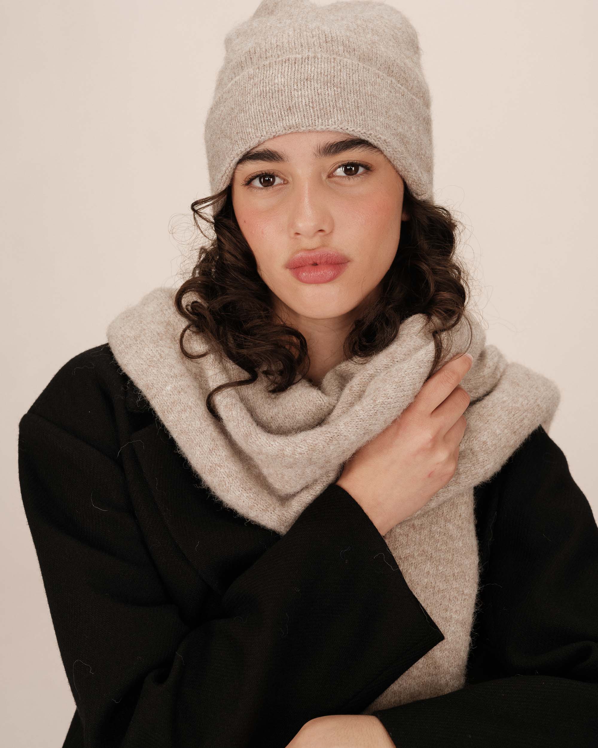 Bonnet en maille taupe Sanfrancisco