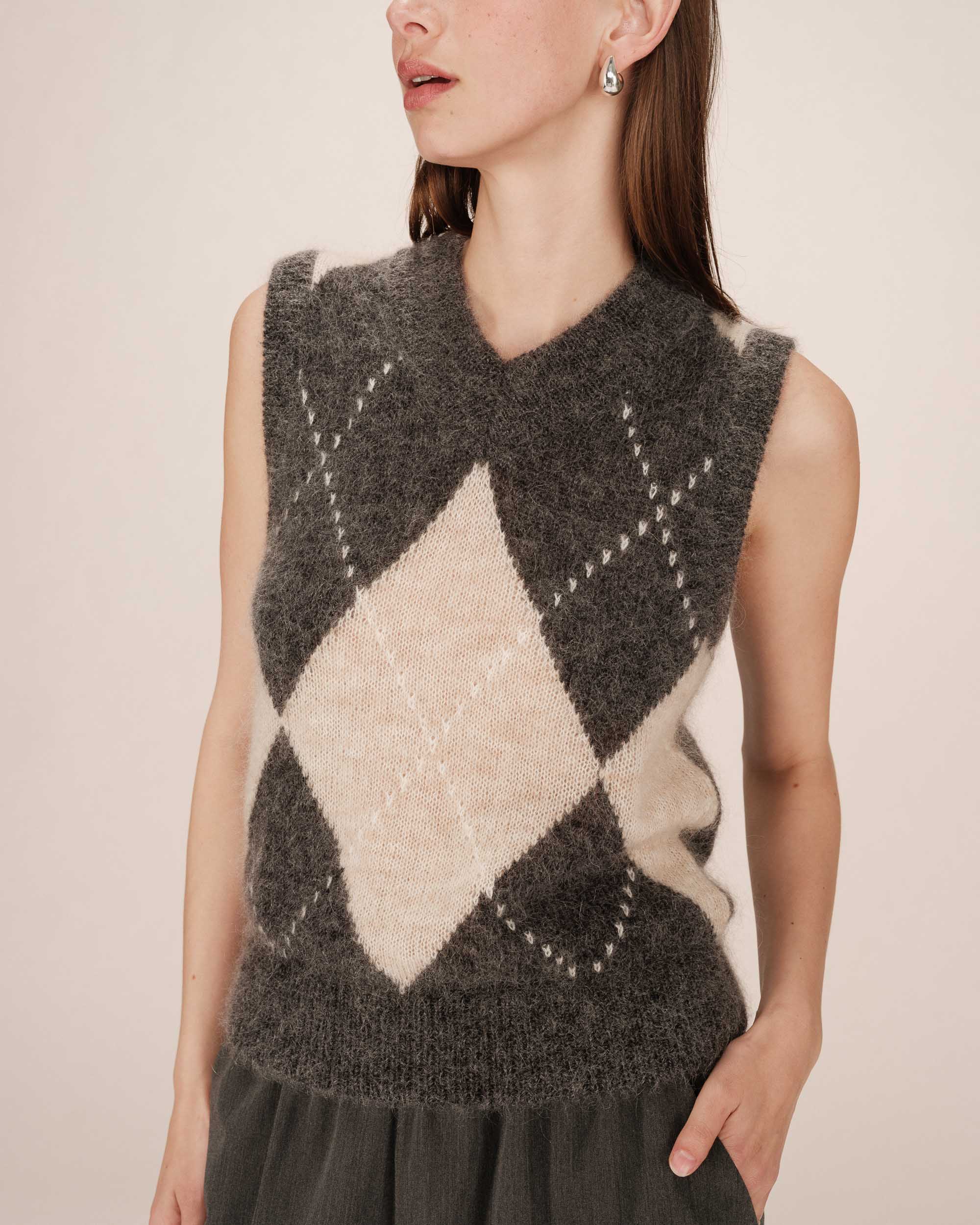 Pull en laine et mohair anthracite Salvo