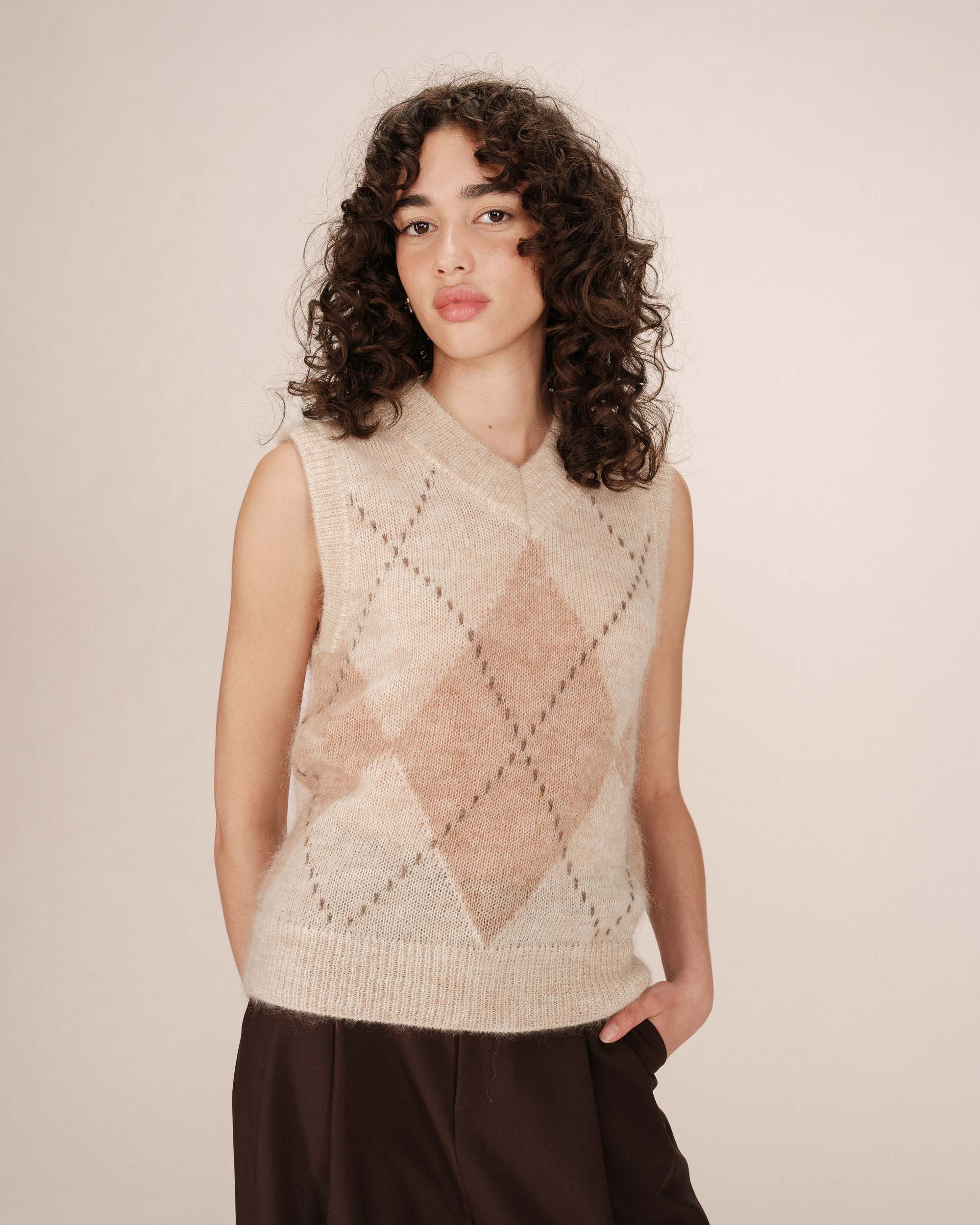 Pull en laine et mohair vanille Salvo