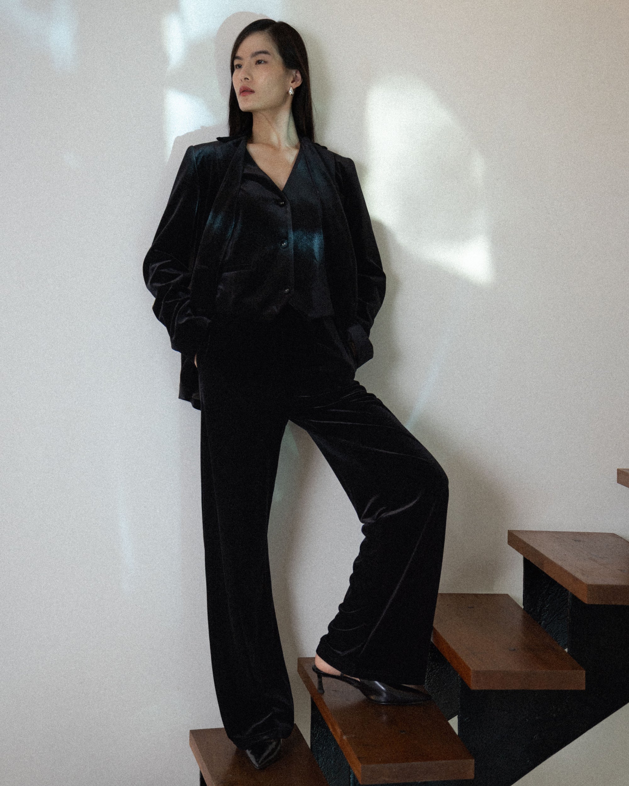 Blazer en velours noir Tofu