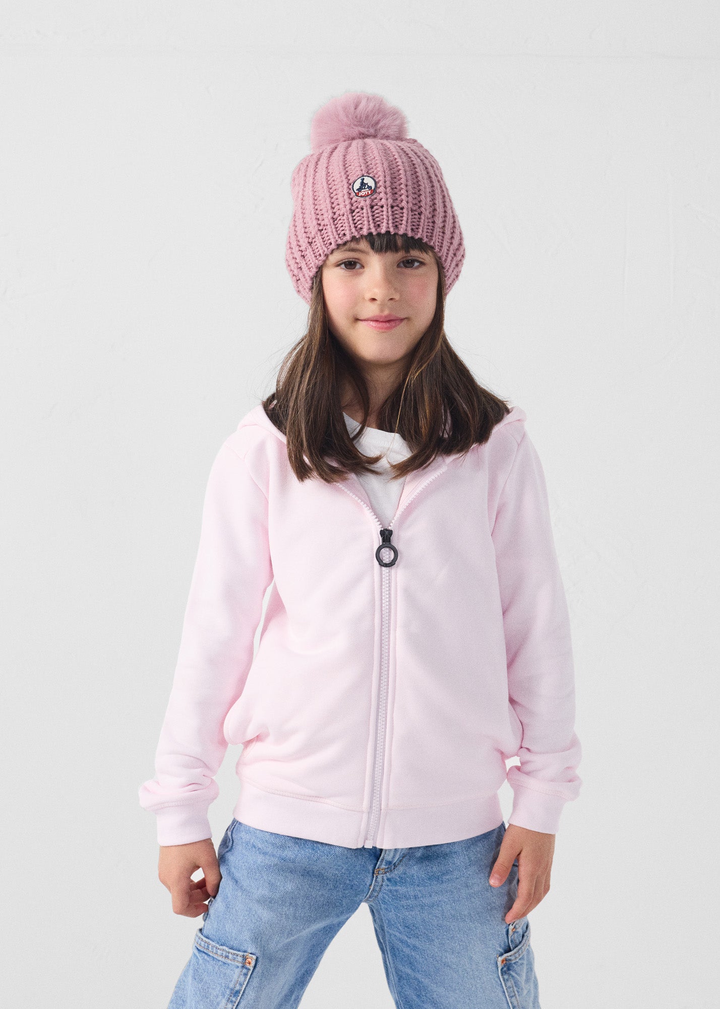 JOTT - Veste enfant zippée à capuche Rose pétale Arie - Taille 14/16A