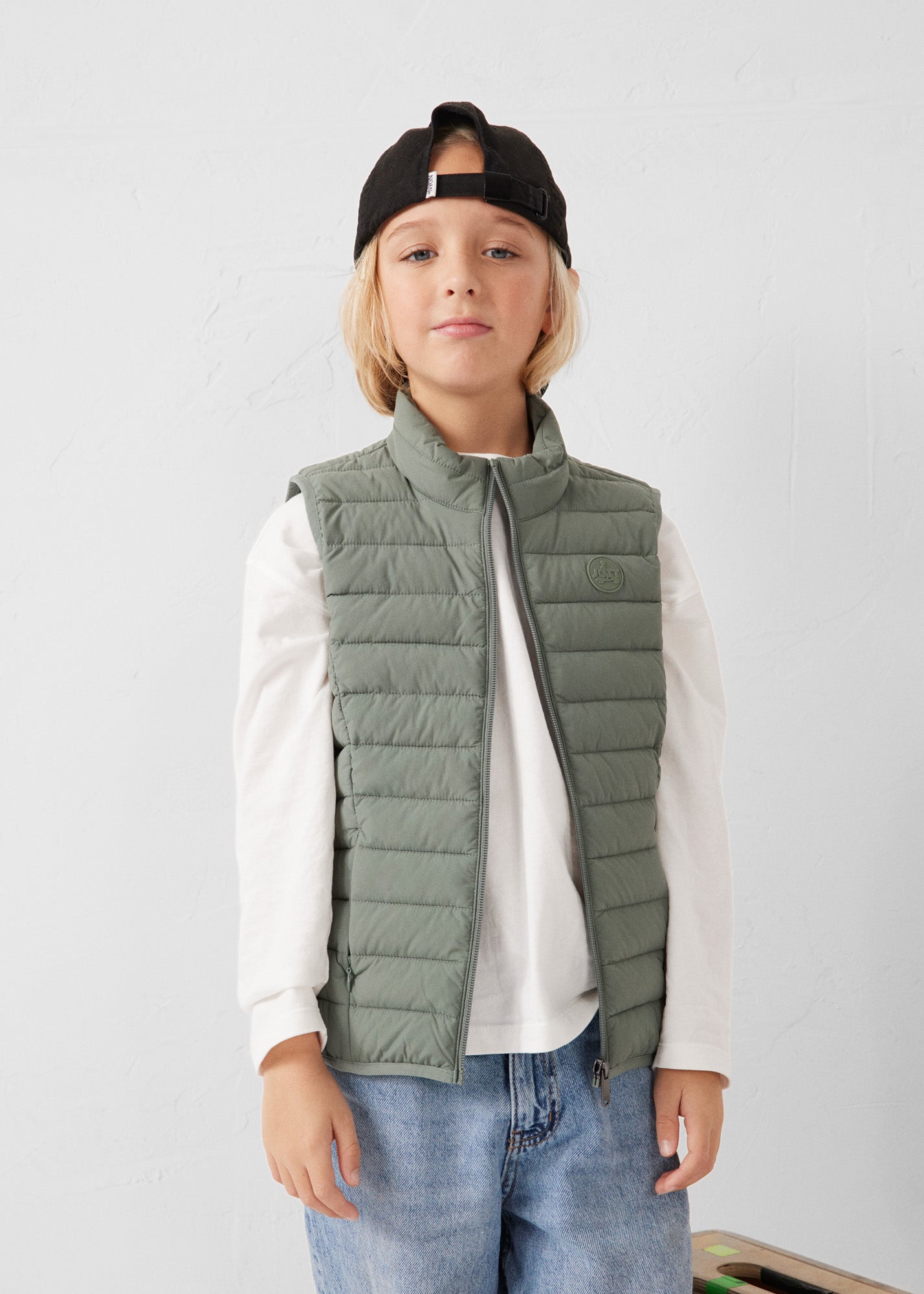 JOTT - Doudoune enfant sans manches stretch Vert sauge Soan - Taille 2/4A