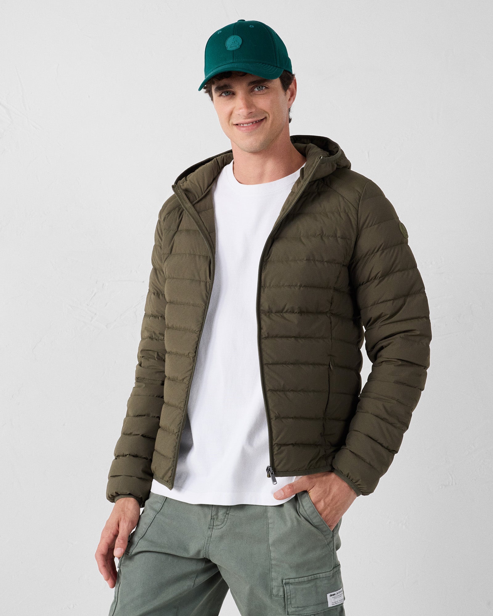 JOTT - Doudoune légère stretch à capuche Army Frantz - Taille S