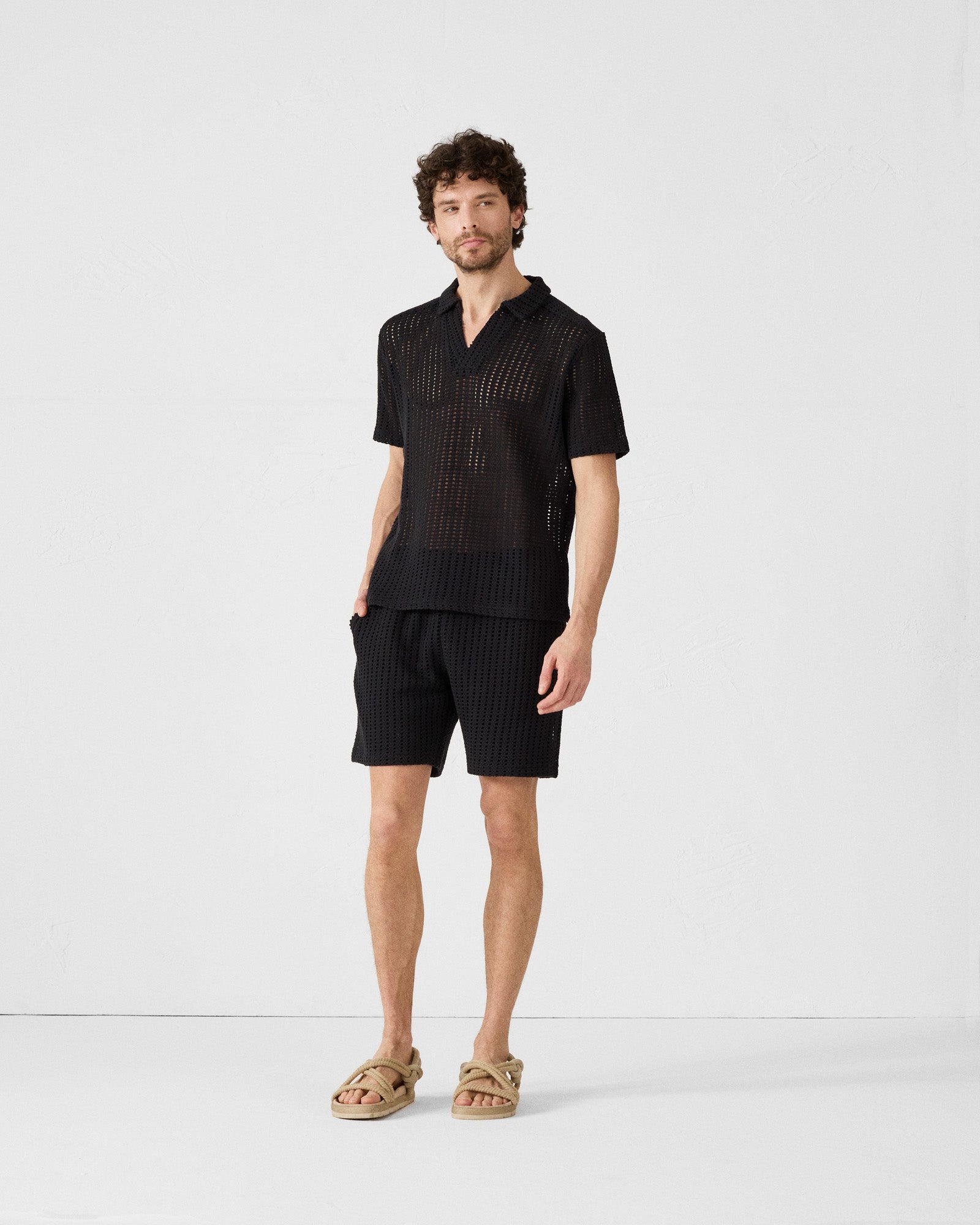 JOTT - Short en maille de coton Noir Vittorio - Taille S