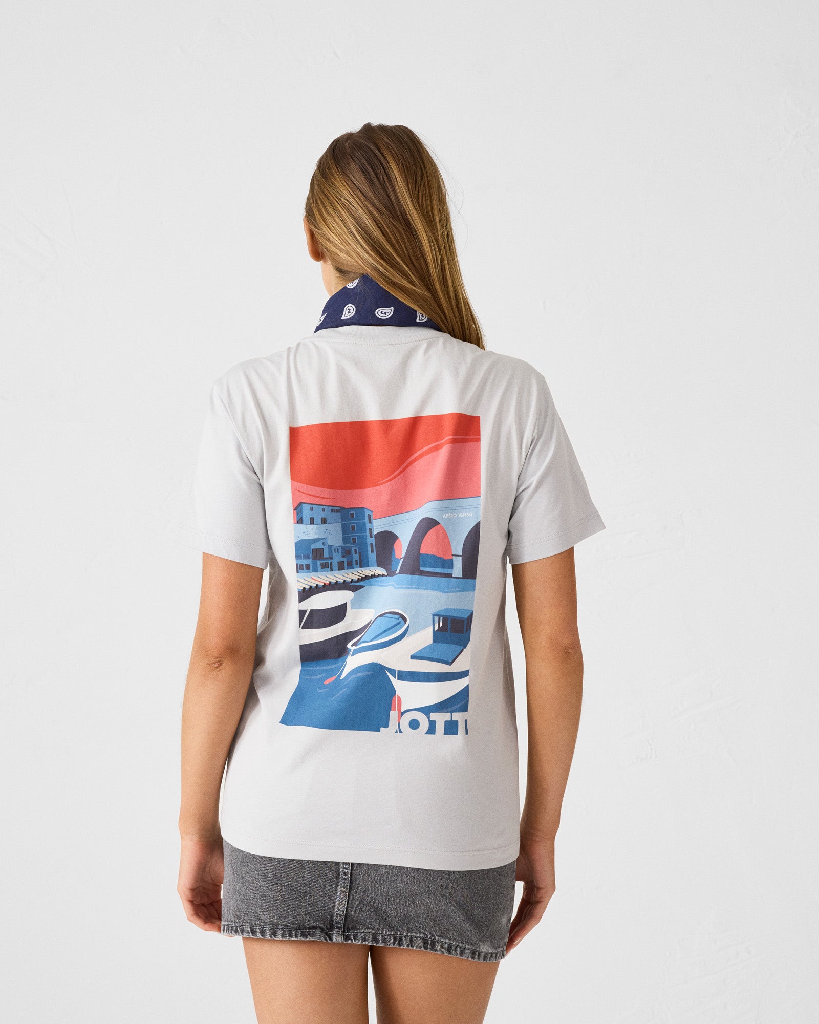 JOTT - T-shirt col rond en coton Gris glace Espar - Taille XS